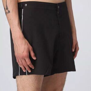 Michael Kors Men's Solid Piped Swim Shorts Trunks Black XXL NWT